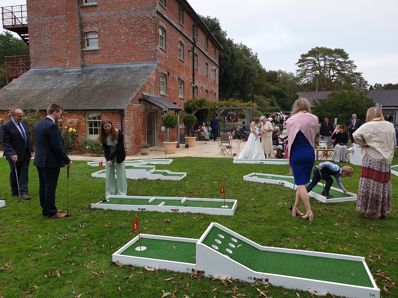 Crazy golf being played with great feedback